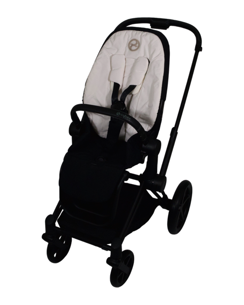 Cybex Priam 4 Frame & Seat Pack  - Matte Black Frame / Off White Seat Pack Without Canopy