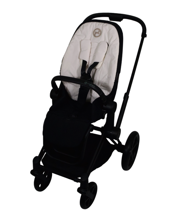 Cybex Priam 4 Frame & Seat Pack  - Matte Black Frame / Off White Seat Pack Without Canopy - 1