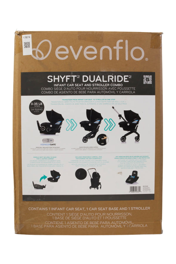 Evenflo Shyft DualRide Infant Car Seat Stroller Combo With Carryall Storage  - Boone - 2