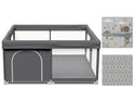 Fodoss Baby Playpen With Mat - 47 inches x 47 inches - Dark Grey - Open Box - 1