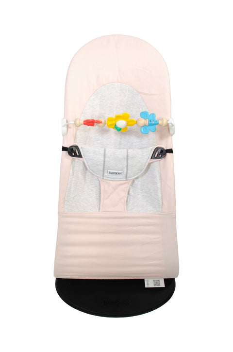 Babybjorn Bouncer Bundle with Toy Bar - Light Pink/Gray - Flying Friends - Well Loved
