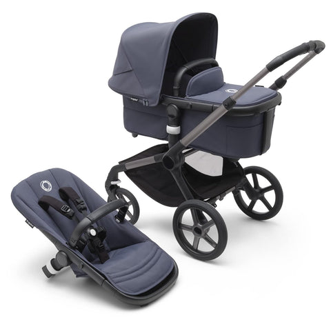 Bugaboo Fox 5 Complete Stroller - Graphite/Stormy Blue-Stormy Blue