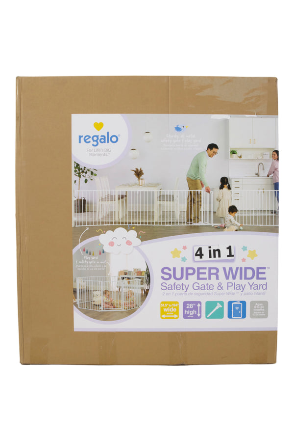 Regalo Super Wide Adjustable Baby Gate and Play Yard - White - 2