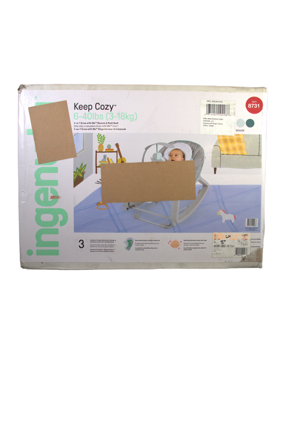 Ingenuity Keep Cozy 3-in-1 Grow with Me Bounce & Rock Seat - Weaver - Open Box - 2
