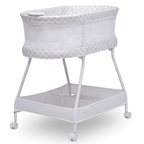 Delta Children Sweet Dreams Bassinet with Airflow Mesh - Grey Infinity - Like New