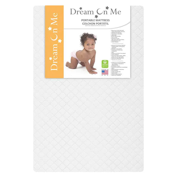 Dream On Me 3” Square Corner Foam Playard Mattress - white - 1