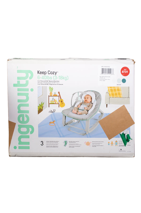Ingenuity Keep Cozy 3-in-1 Grow with Me Bounce & Rock Seat - Weaver - Open Box - 2