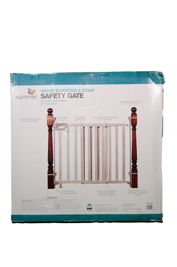 Summer Infant Banister & Stair Top of Stairs Gate with Dual Installation Kit - Brown - Open Box - 1