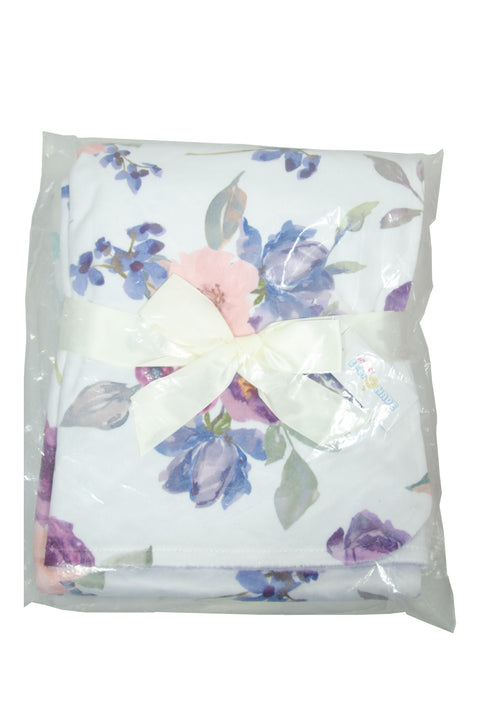 Honey Lemonade Premium Baby & Toddler Minky Blanket - Purple & Blush Floral - Like New