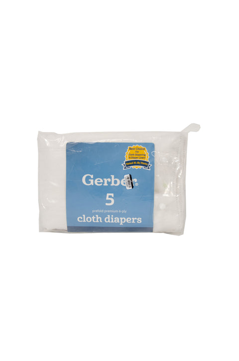 Gerber Gauze 5-Pack Prefolded Cotton Diapers - White - Open Box