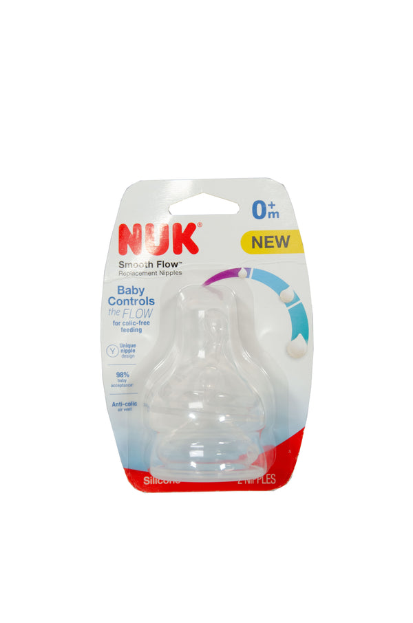 "Nuk Smooth Flow 2 Pack Anti Colic Nipples - Size 1 - Original
" - 1