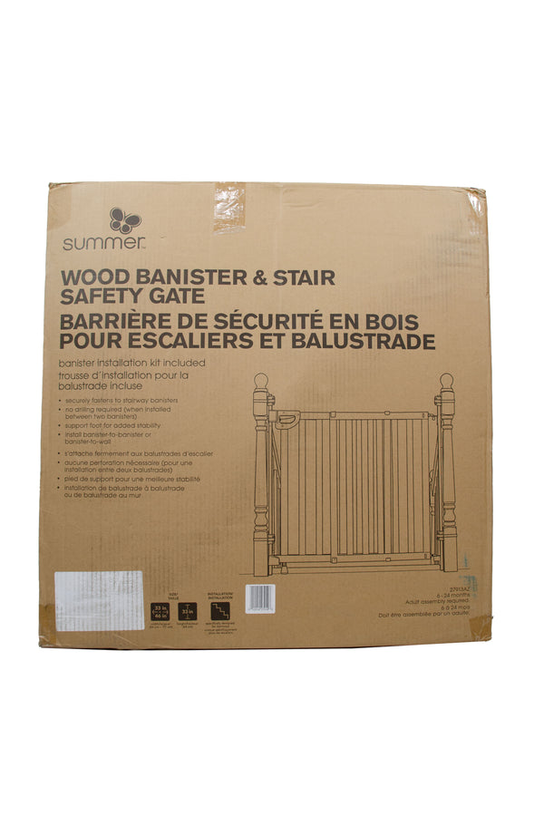 Summer Infant Wood Banister & Stair Safety Gate - Original - Open Box - 1