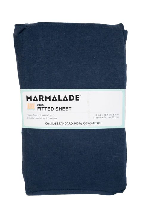 Marmalade Cotton Jersey Knit Fitted Crib Sheet - Navy - Open Box