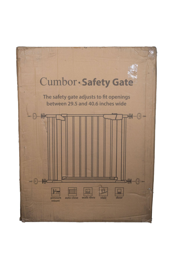 Cumbor Extra Tall 36 Inch Auto Close Baby Gate for Stairs - 29.7-40.6 Inches - White - Factory Sealed - 2