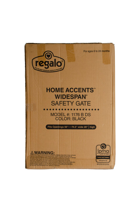 Regalo Home Accents WIDESPAN Safety Gate - Black - Factory Sealed