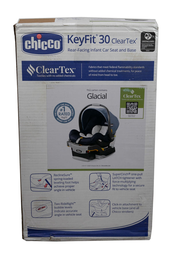 Chicco KeyFit 30 ClearTex Infant Car Seat - Glacial - 2021 - Open Box - 2