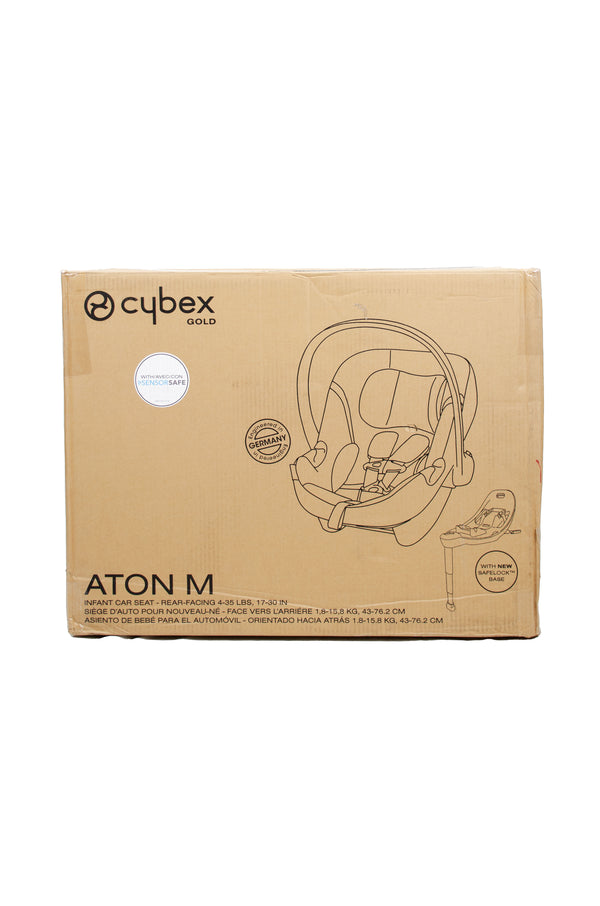 Cybex Aton M Infant Car Seat with SensorSafe & SafeLock Base - Manhattan Grey - 2018 - Open Box - 2